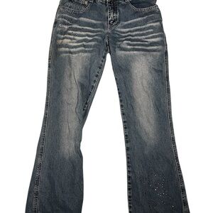 Revolt vintage rhinestone Pink lining medium washed Jeans